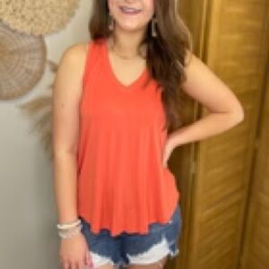 Bobeau Orange Tank Top